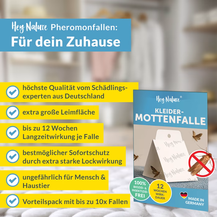 Mottenfalle gegen Kleidermotten - Vorteile für die Bestellung